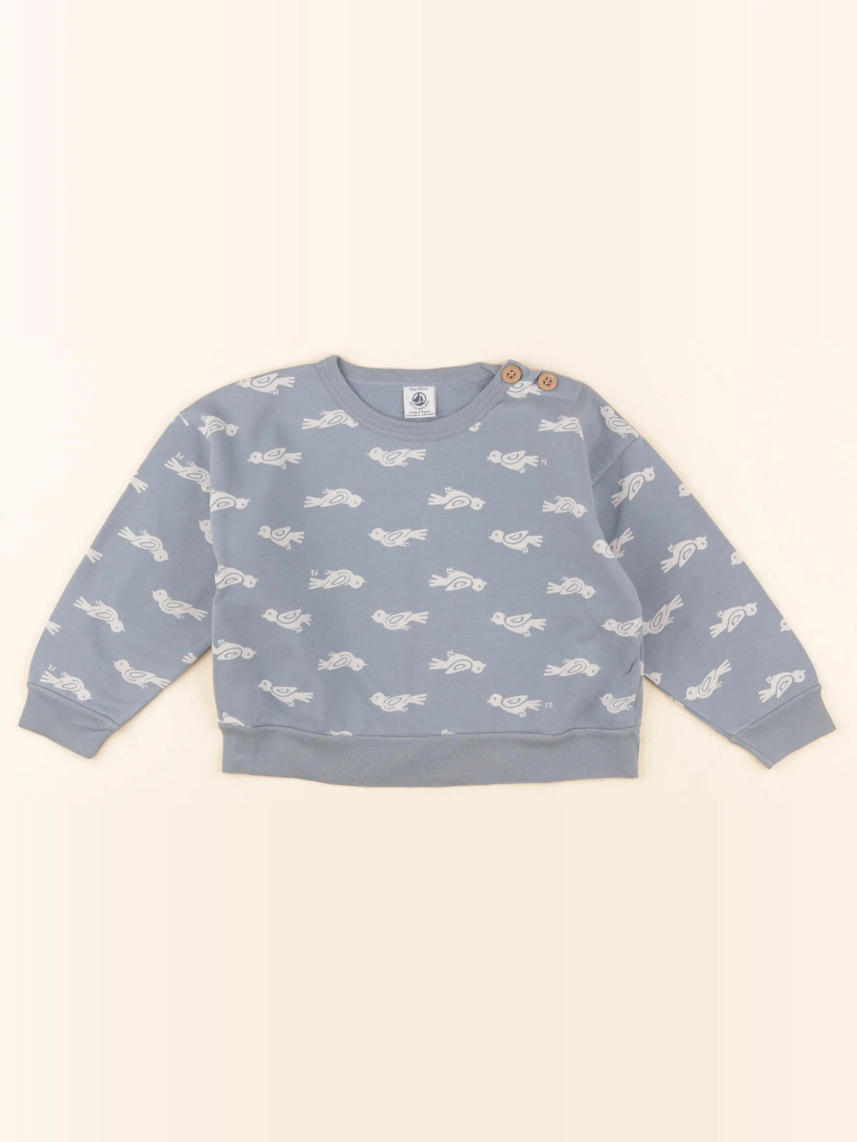 Petit Bateau - sweat bleu - 36 mois