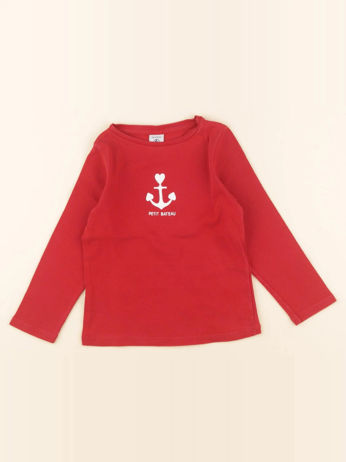 Petit Bateau - tee-shirt rouge - 4 ans
