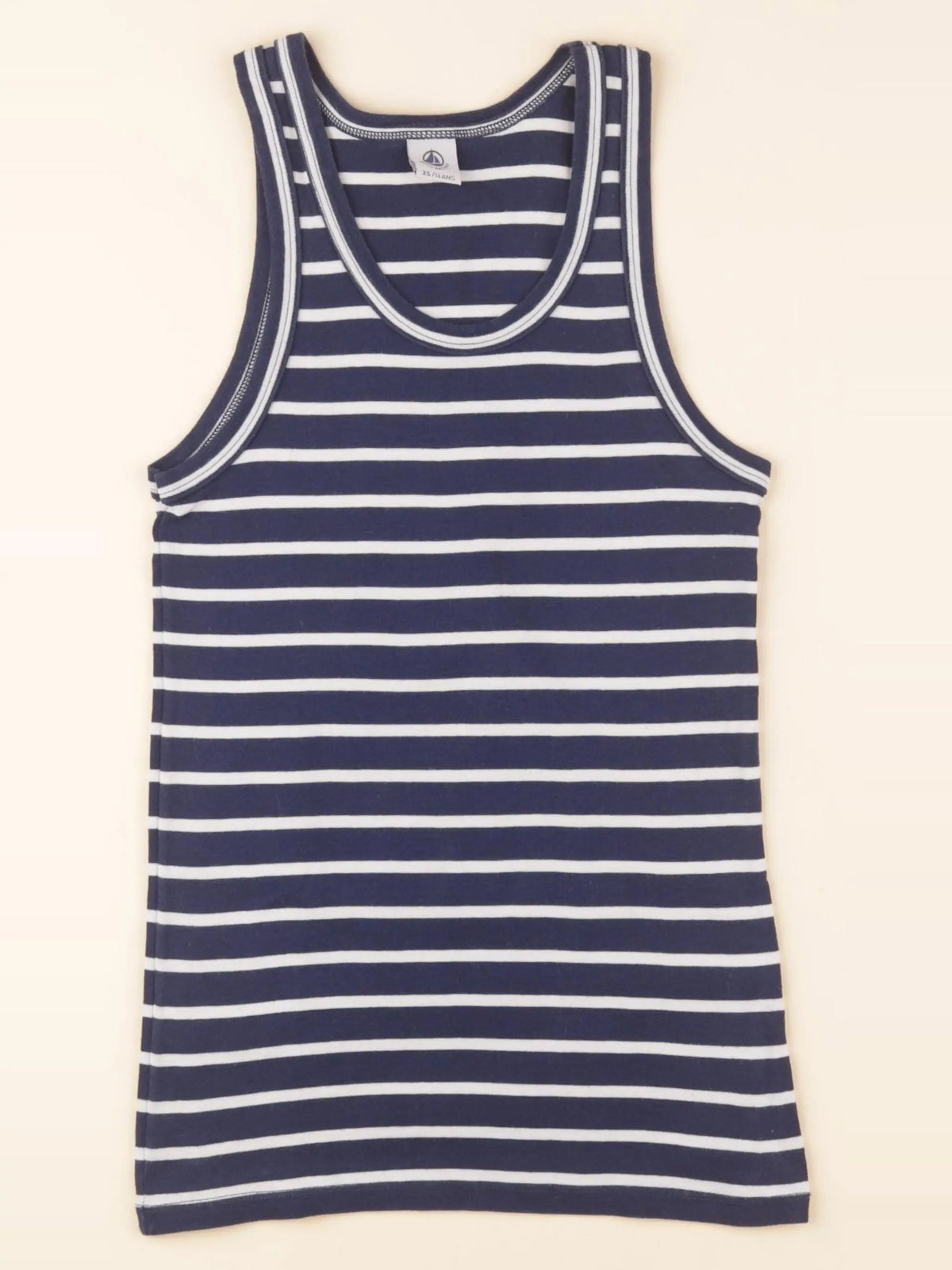 Petit Bateau - débardeur blanc, bleu - 14 ans