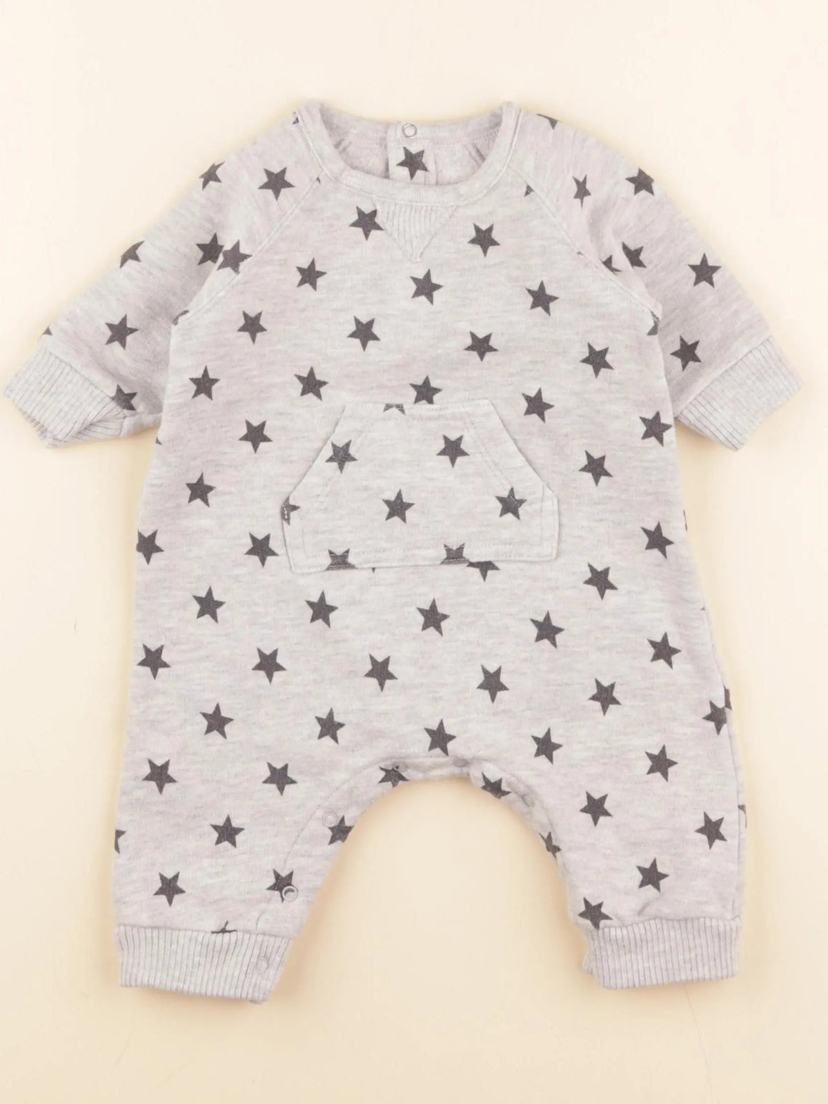 Petit Bateau - combinaison doublé gris - 3 mois