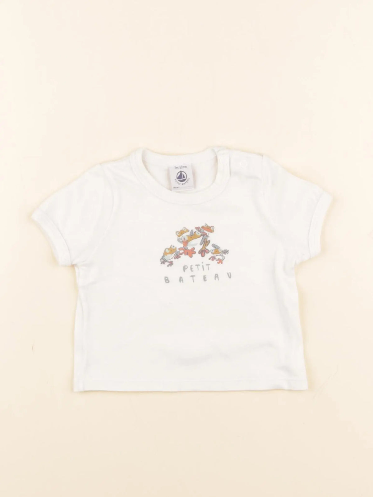 Petit Bateau - tee-shirt blanc - 3 mois
