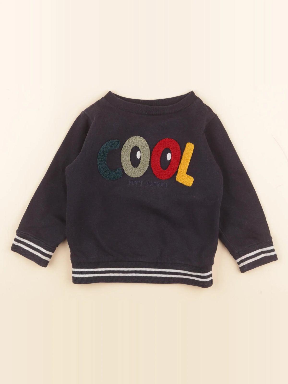 Petit Bateau - sweat bleu - 3 ans
