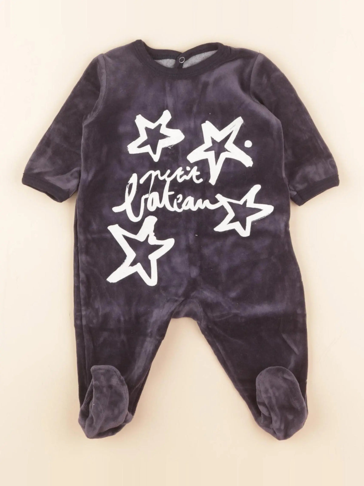 Petit Bateau - pyjama velours bleu - 3 mois