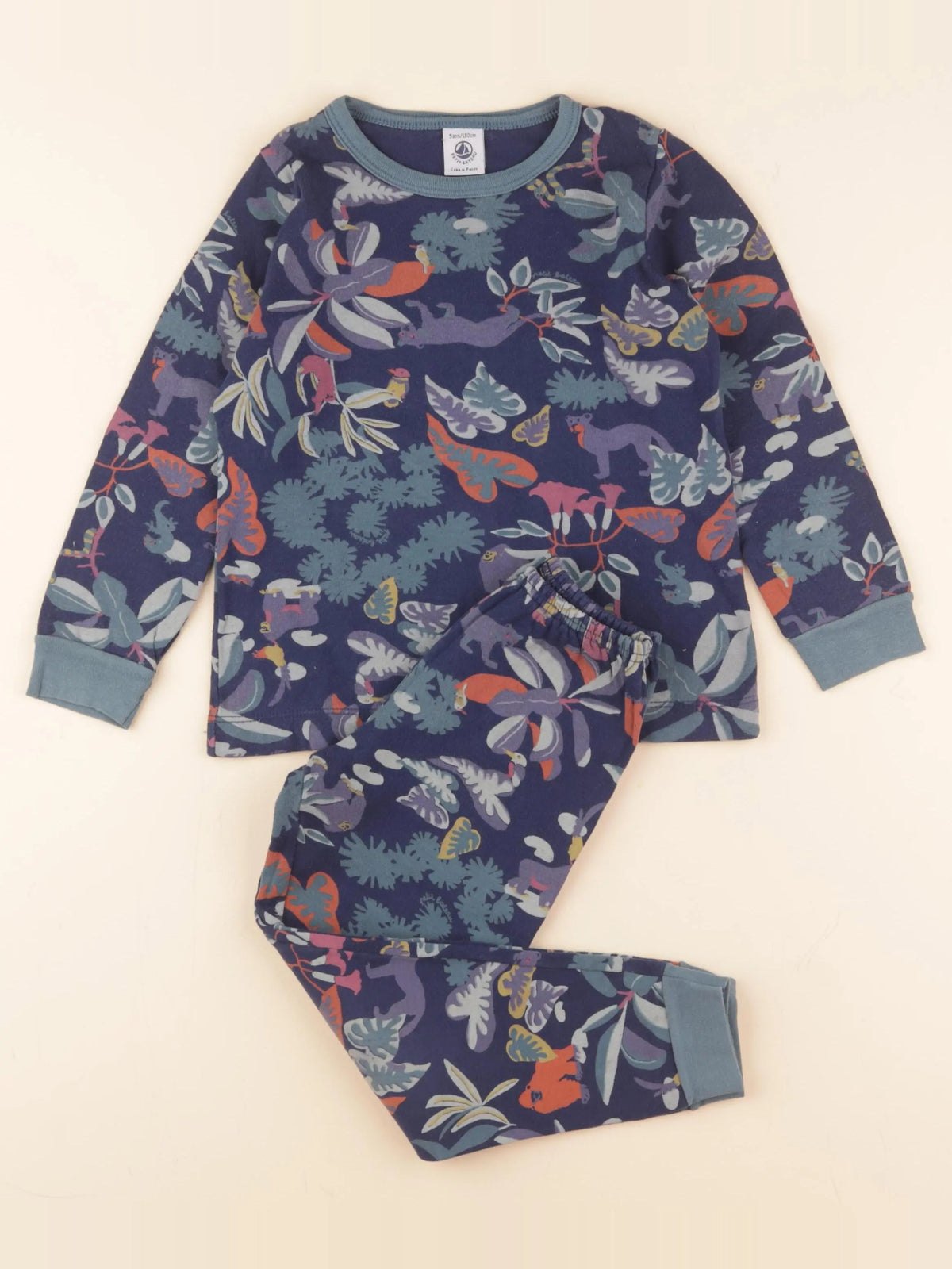 Petit Bateau - pyjama coton bleu - 5 ans