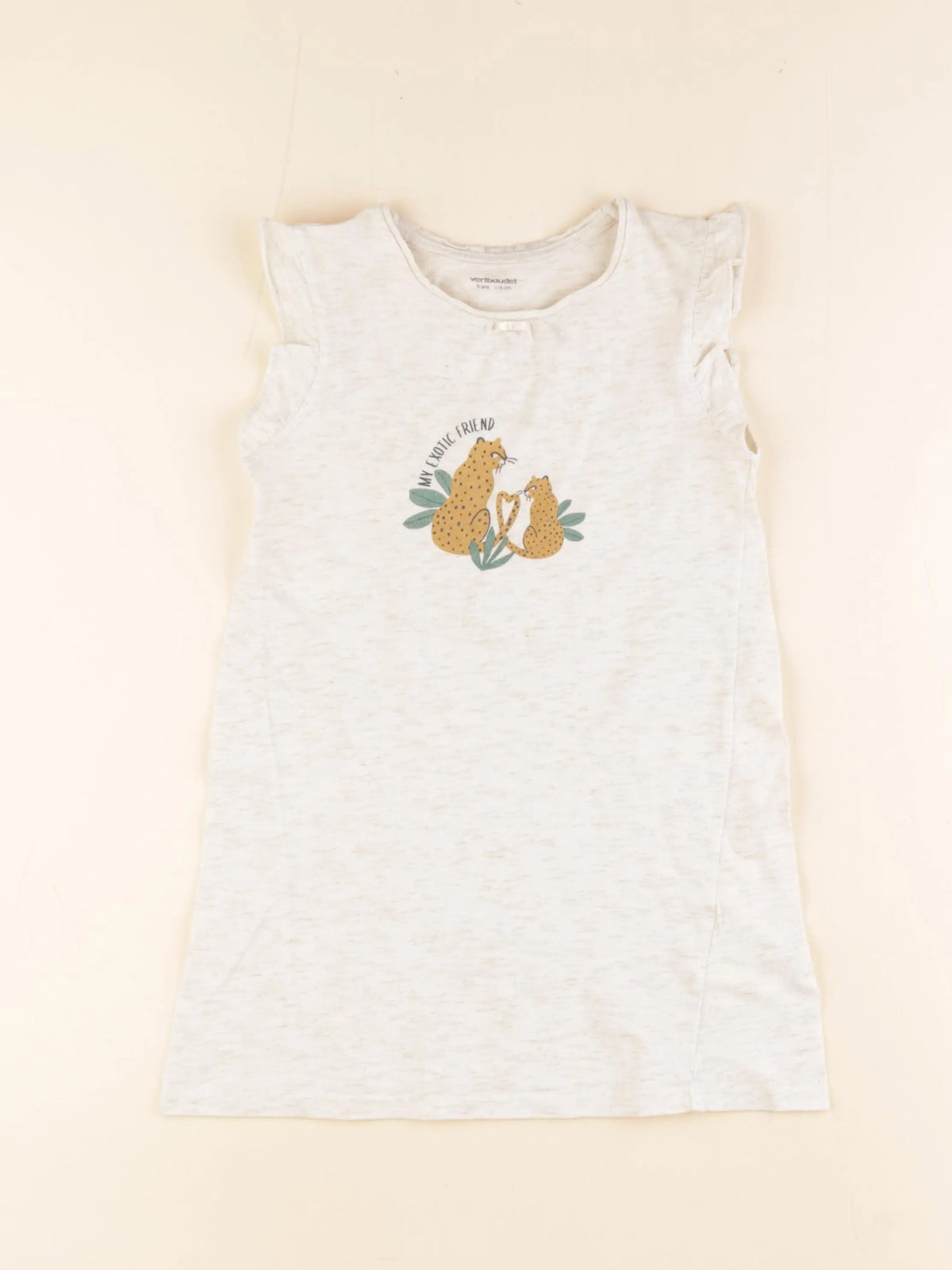 Vertbaudet - chemise de nuit coton beige, or - 6 ans