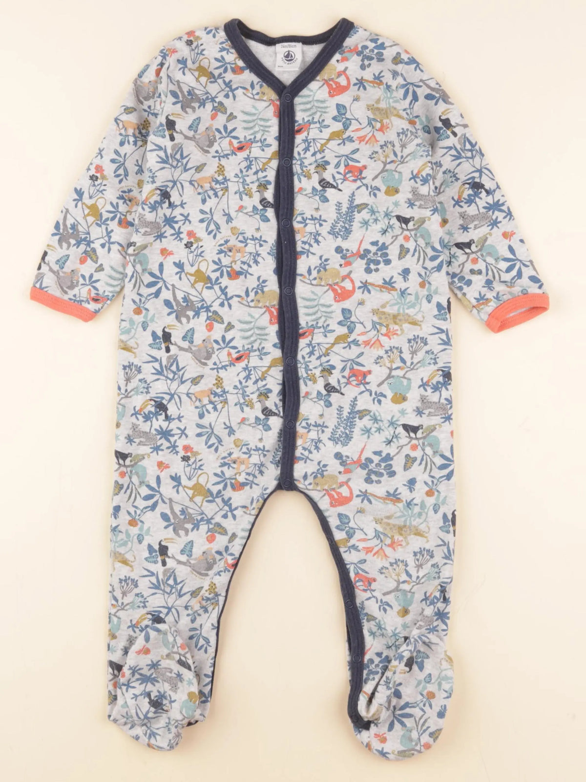 Petit Bateau - pyjama coton gris - 24 mois
