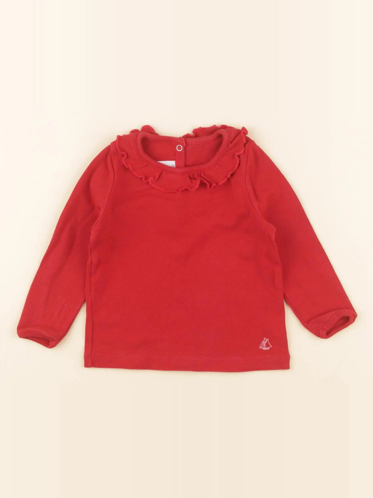 Petit Bateau - tee-shirt rouge - 12 mois