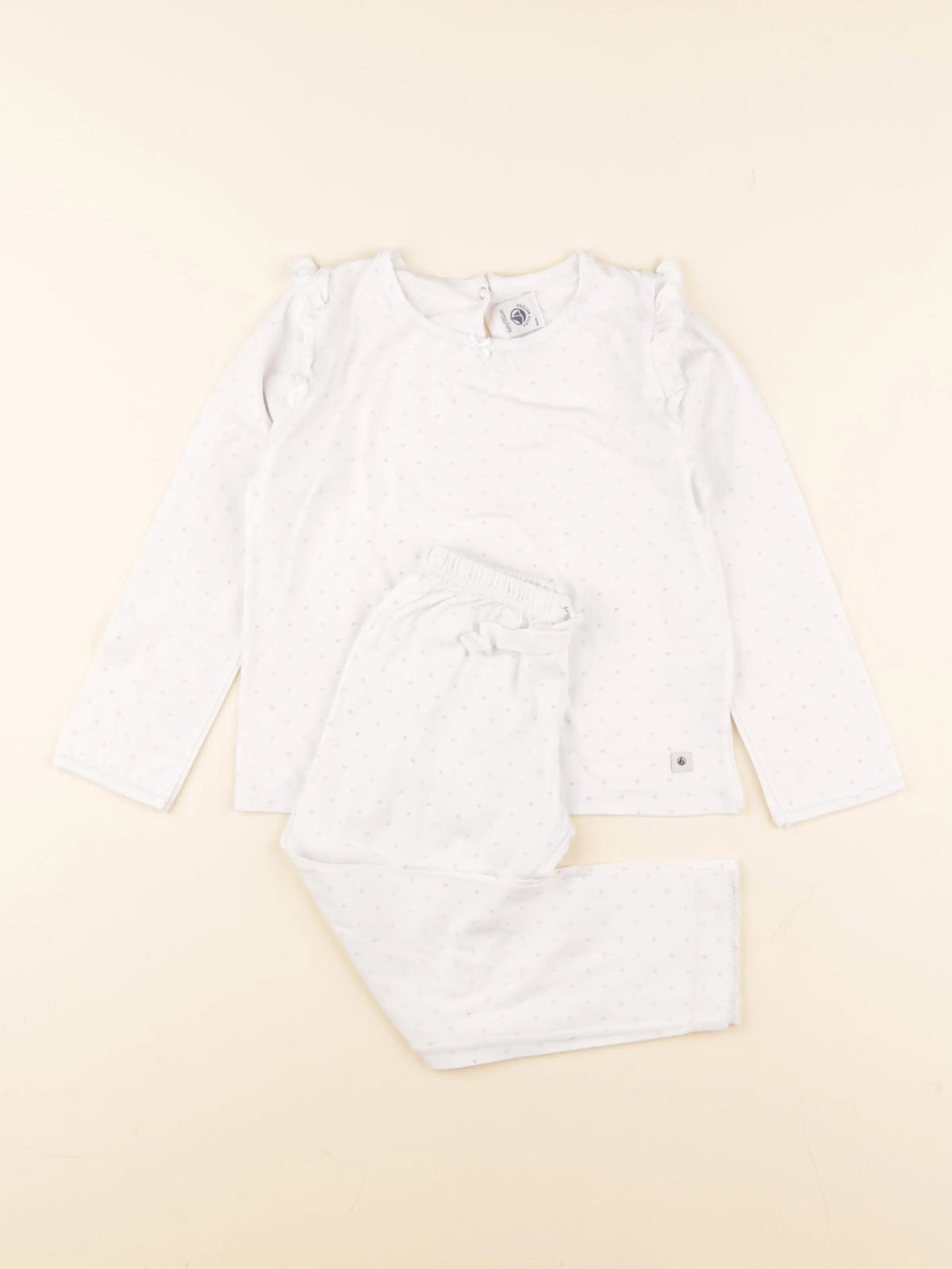 Petit Bateau - pyjama coton blanc - 4 ans