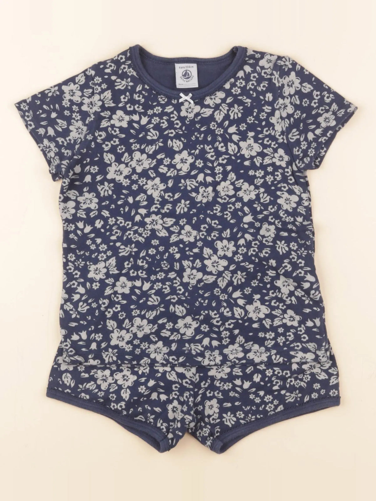 Petit Bateau - pyjama coton bleu - 4 ans