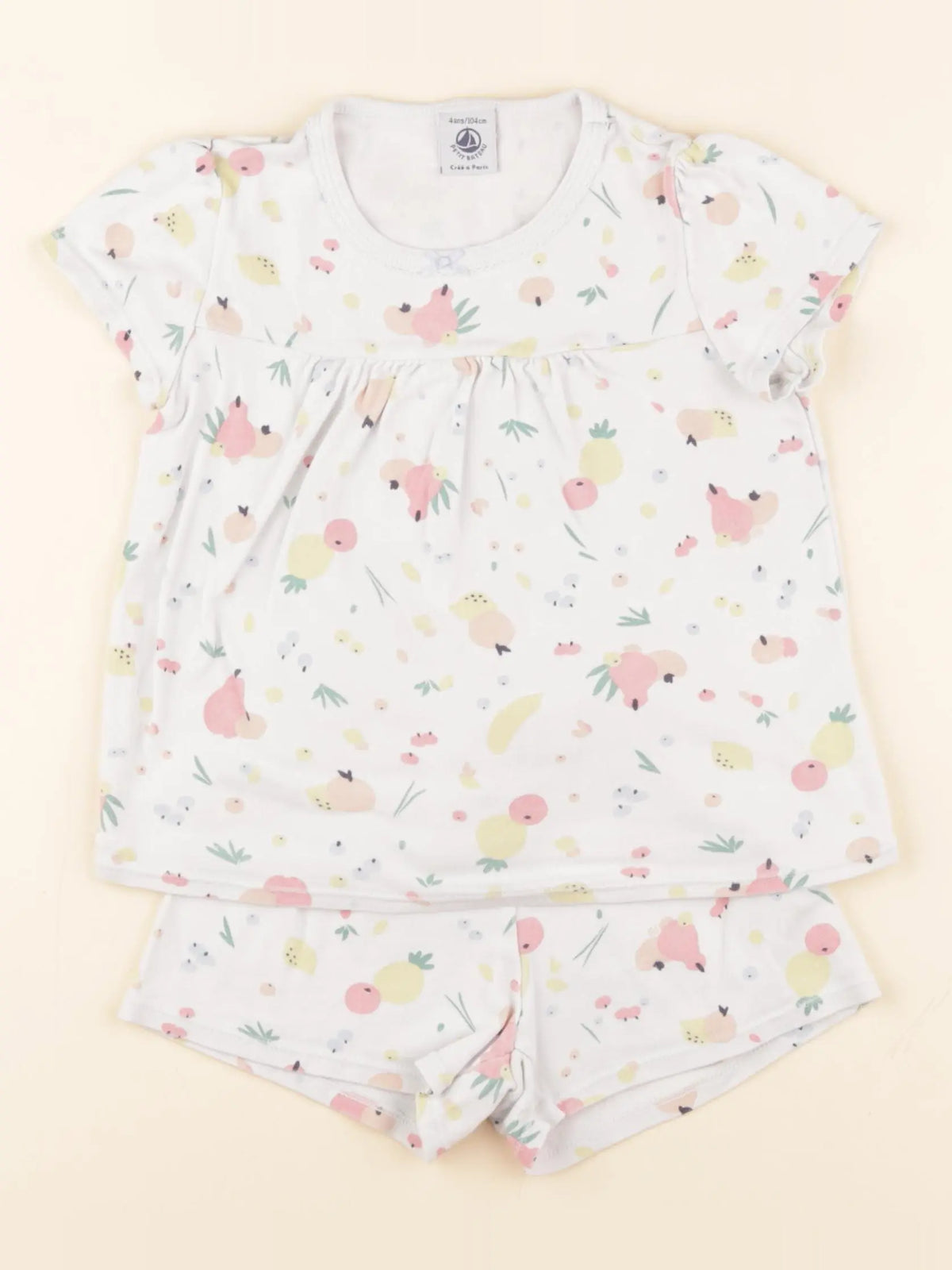 Petit Bateau - pyjama coton blanc, multicolore - 4 ans