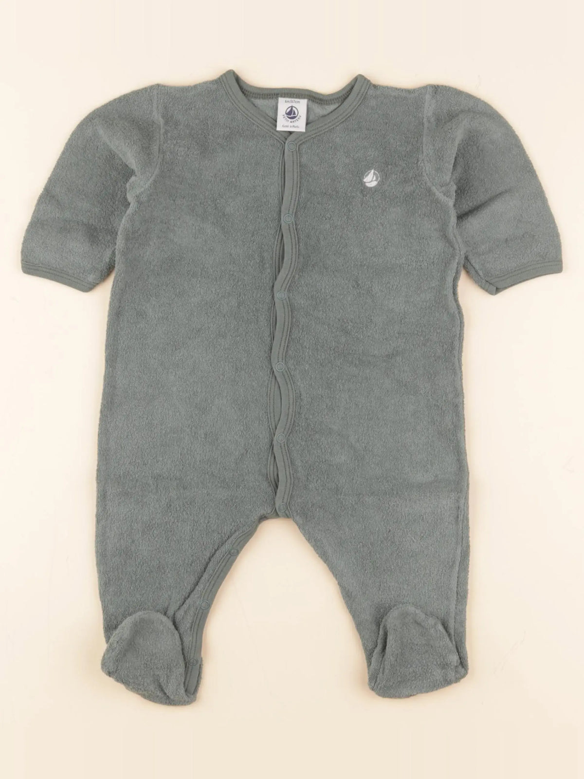 Petit Bateau - pyjama coton vert - 6 mois