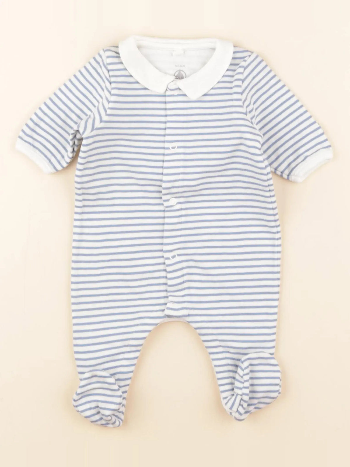 Petit Bateau - pyjama coton bleu - 0 mois