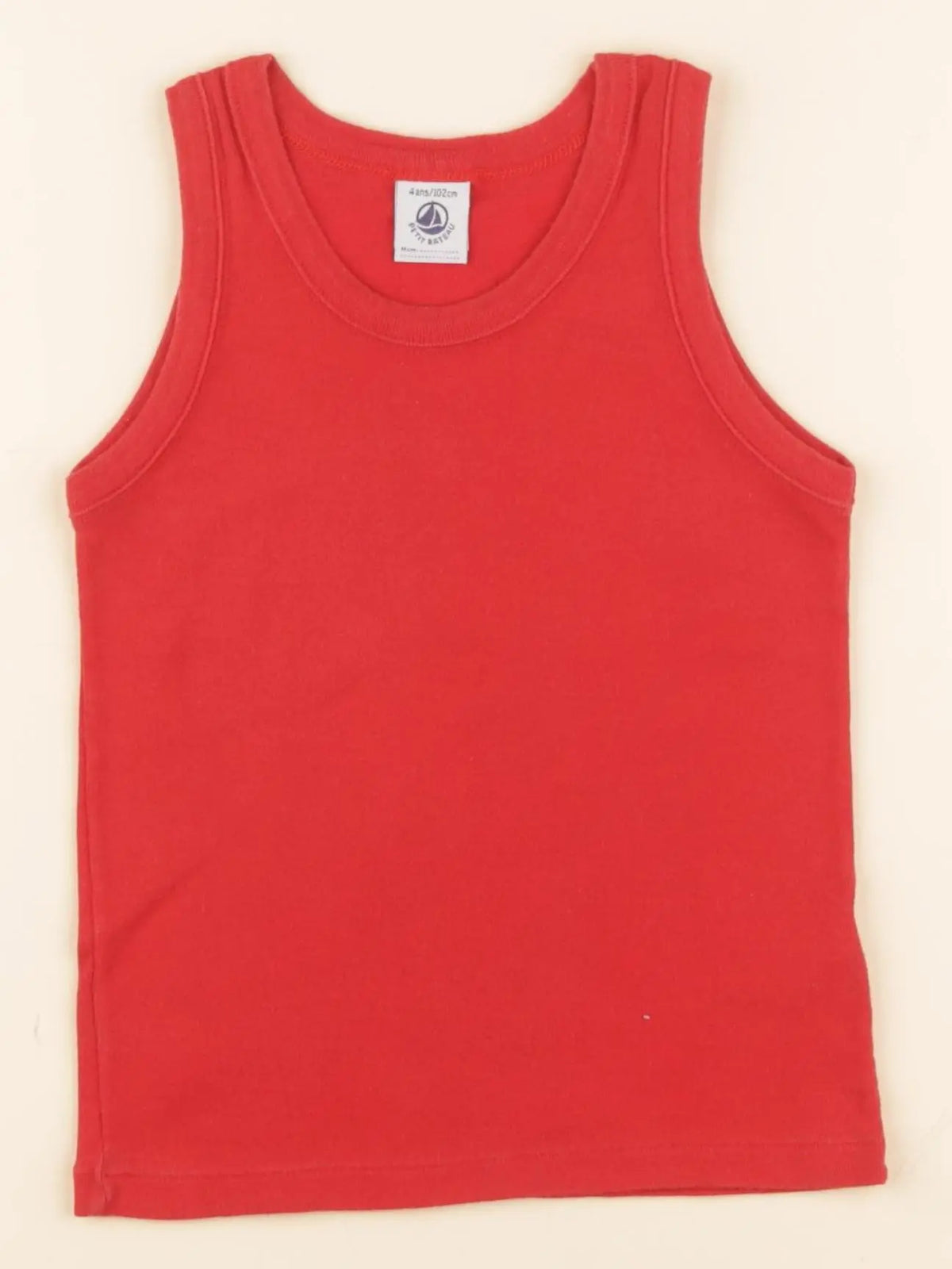 Petit Bateau - maillot de corps rouge - 4 ans