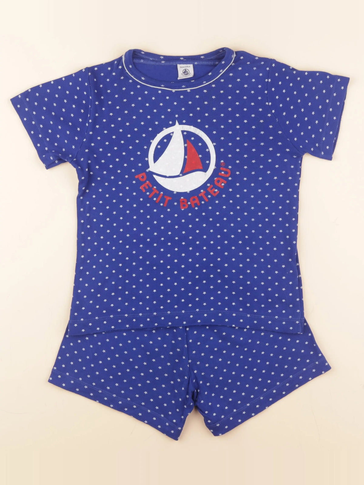 Petit Bateau - pyjama coton bleu - 8 ans