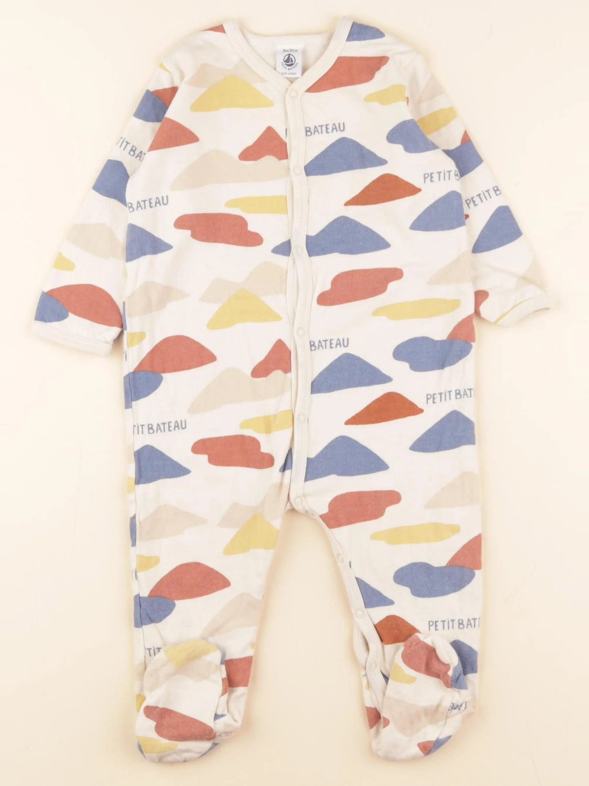 Petit Bateau - pyjama coton beige, multicolore - 18 mois
