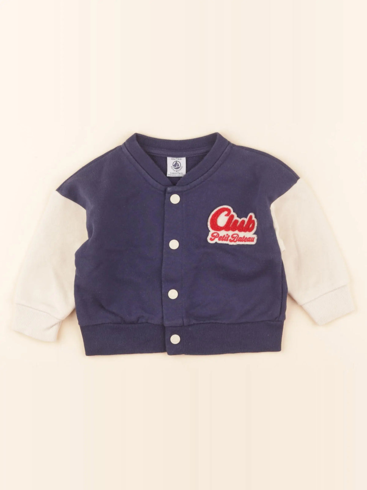Petit Bateau - sweat bleu - 12 mois
