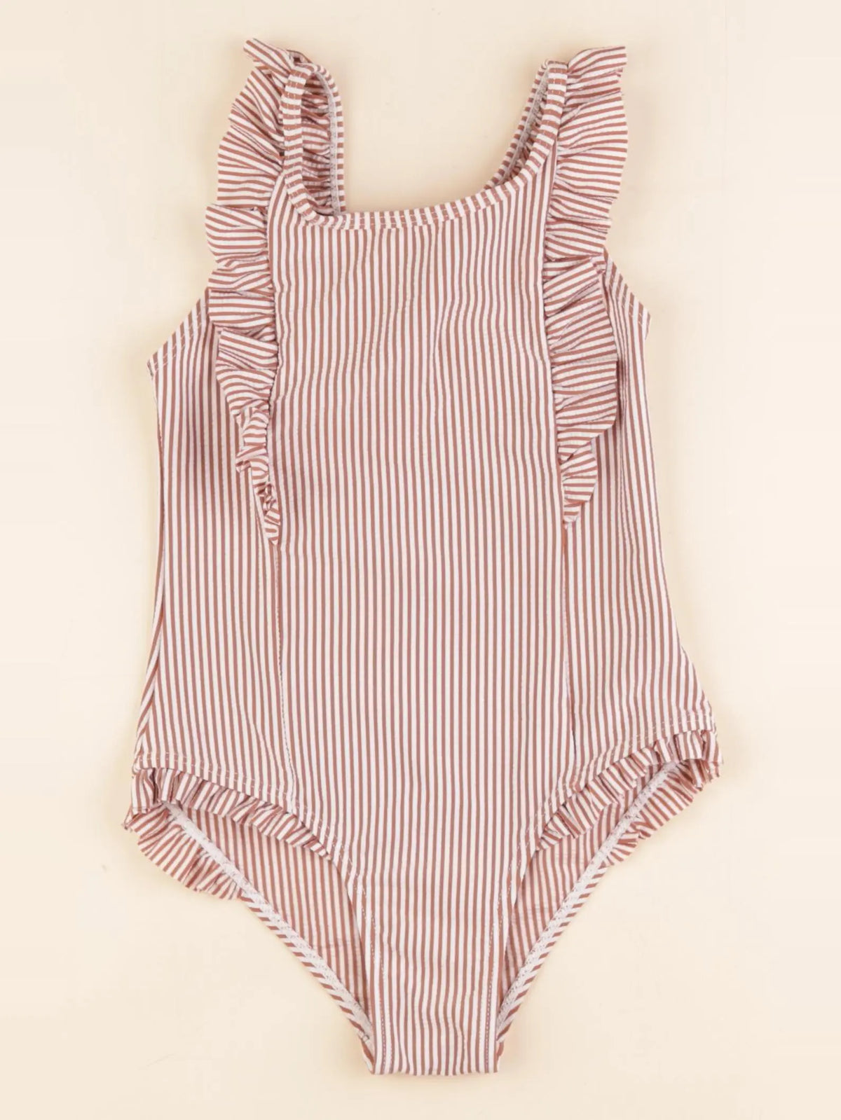 Vertbaudet - maillot de bain marron - 6 ans