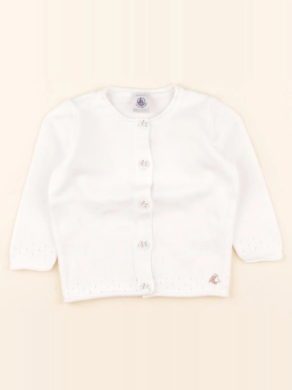 Petit Bateau - gilet blanc - 12 mois