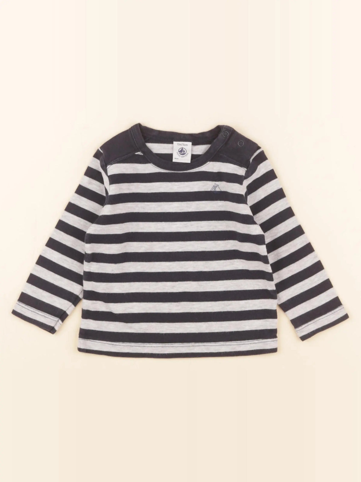Petit Bateau - tee-shirt bleu - 12 mois