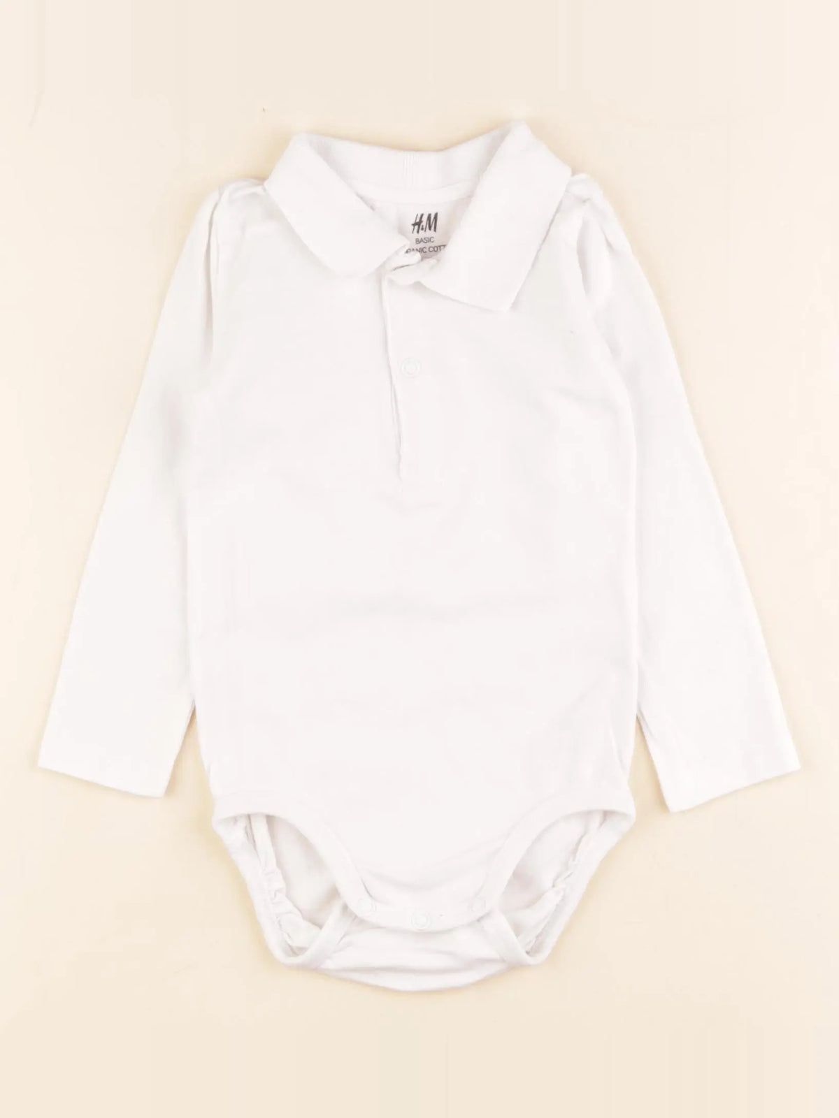 H&M - body à col blanc - 12/18 mois