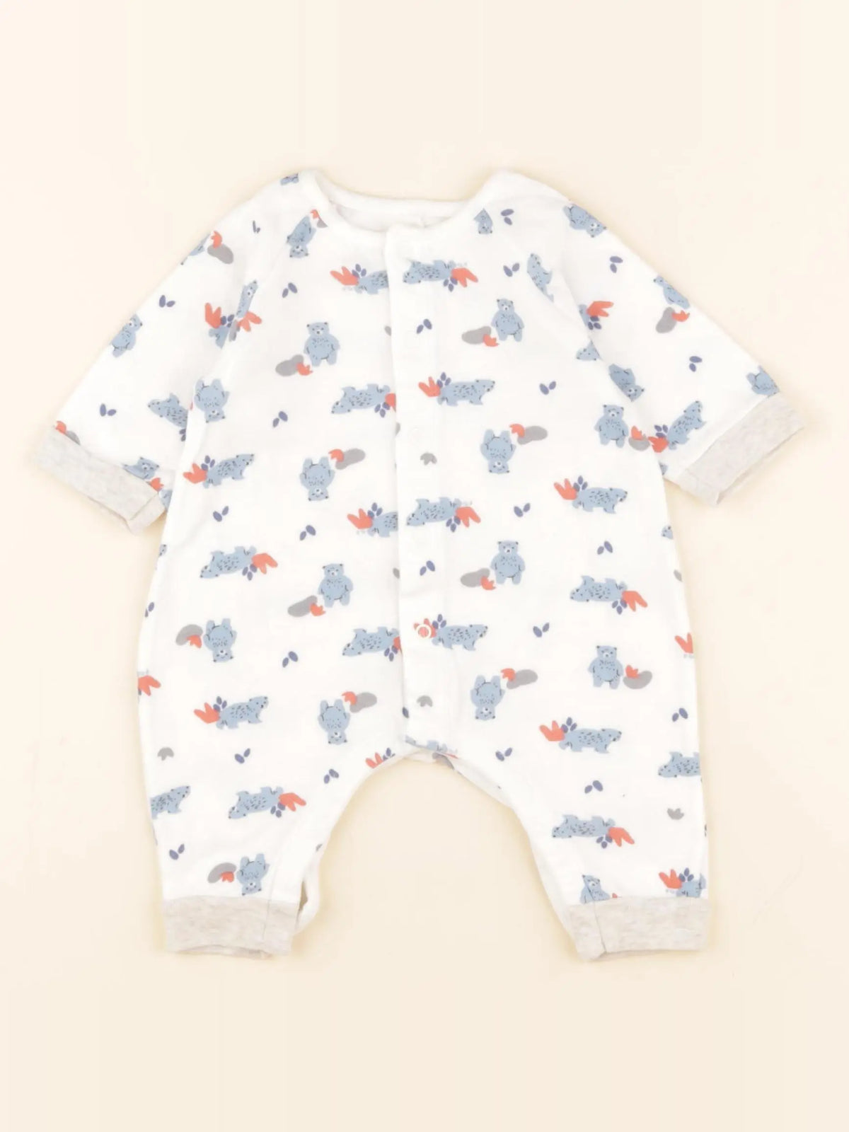 Petit Bateau - pyjama coton bleu - 1 mois