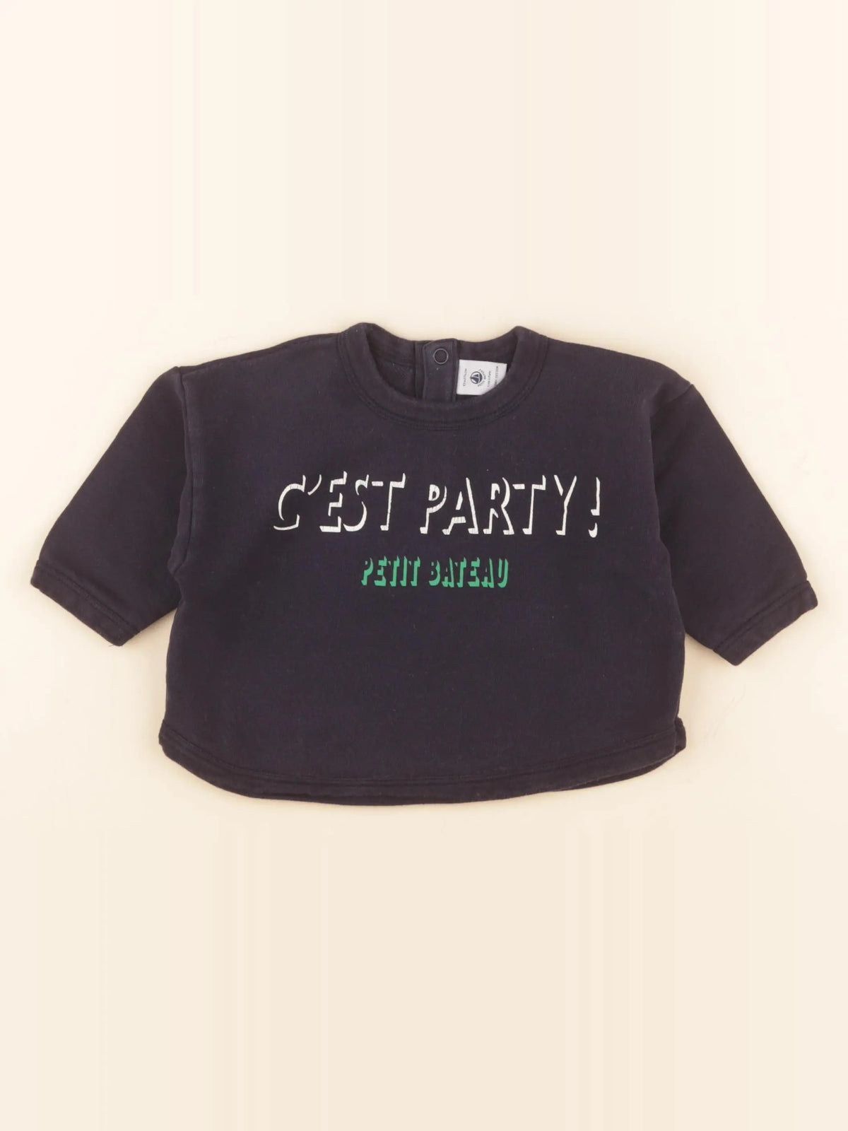 Petit Bateau - sweat bleu - 12 mois