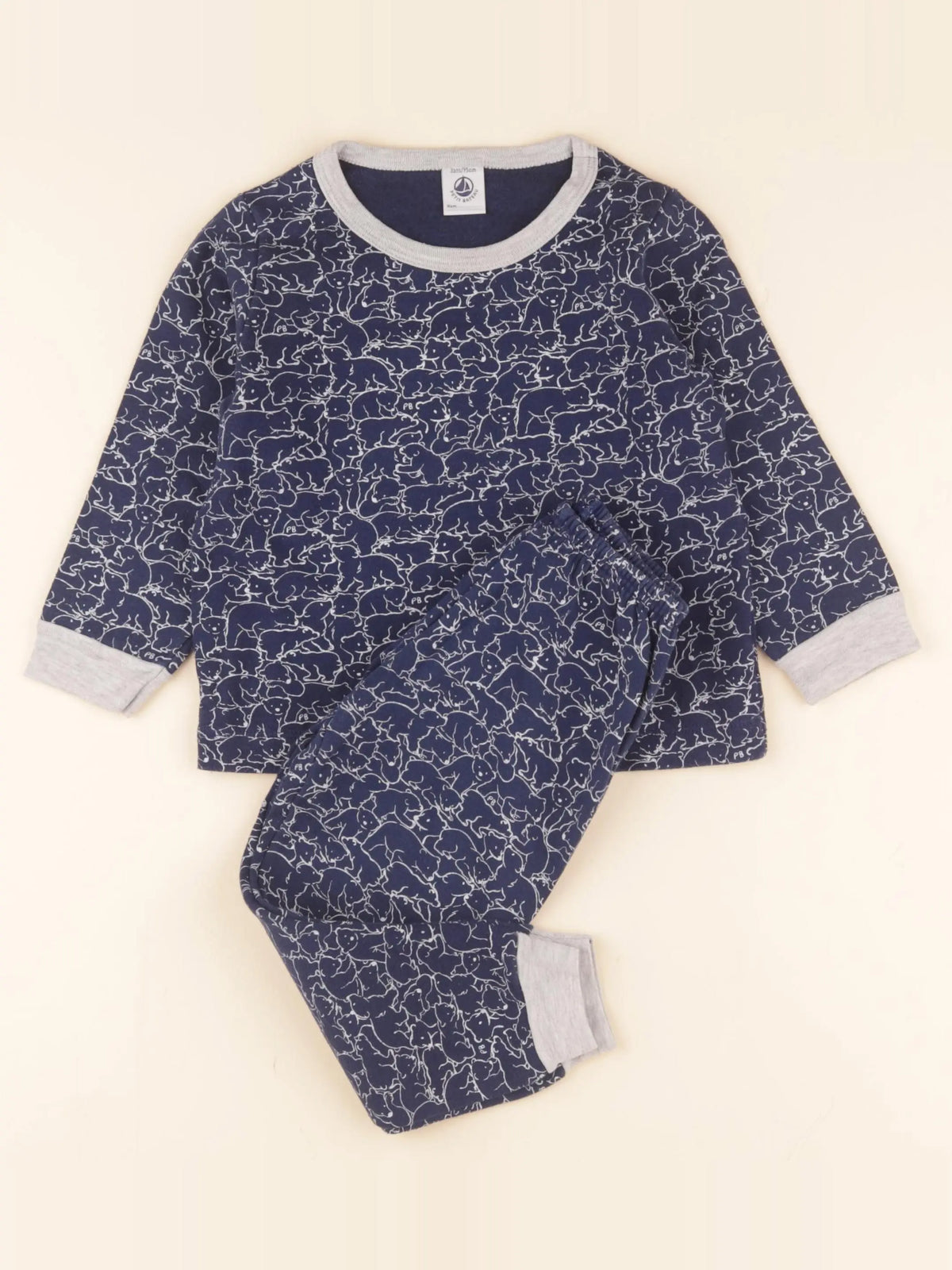 Petit Bateau - pyjama coton bleu - 3 ans
