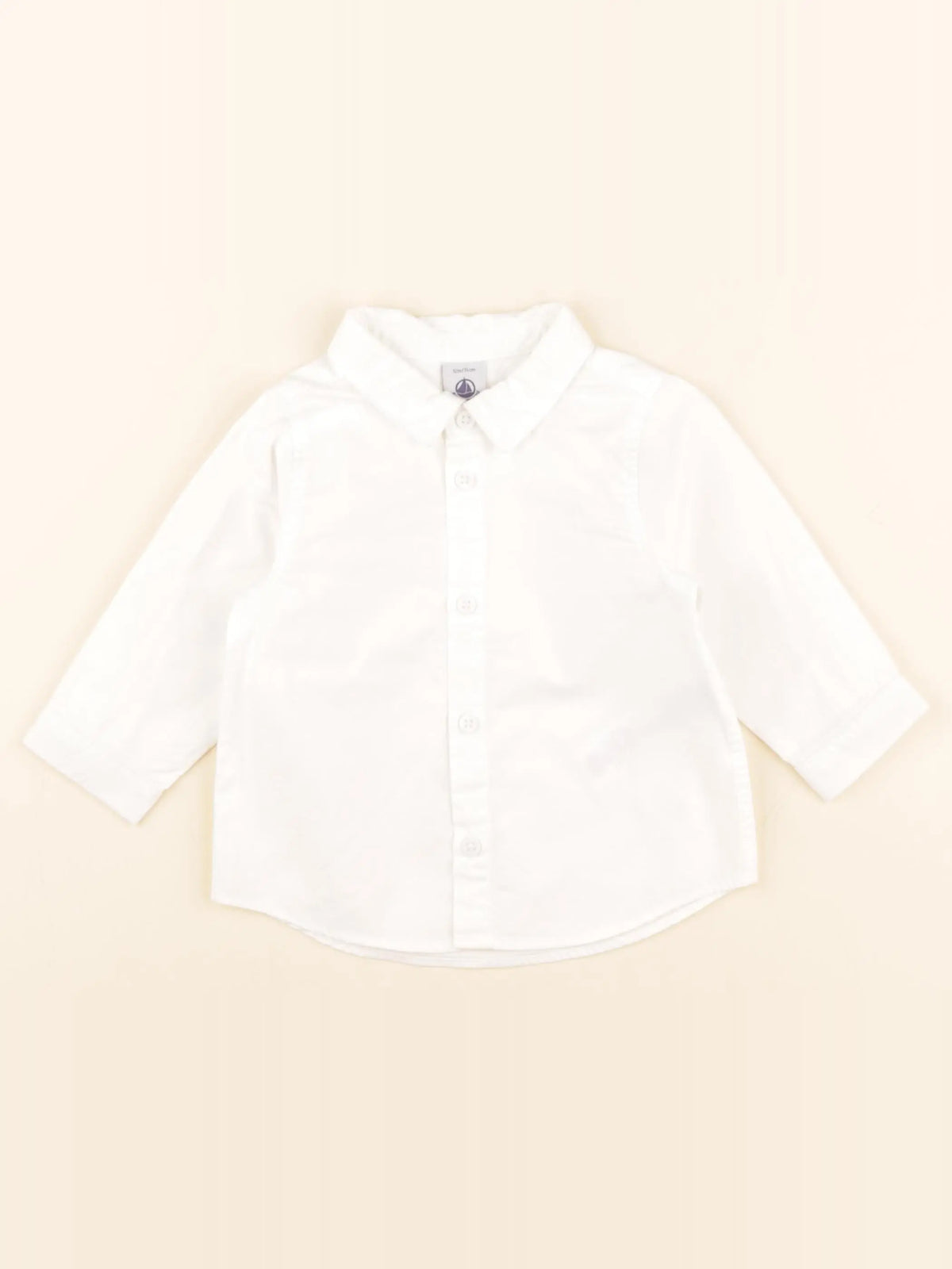 Petit Bateau - chemise blanc - 12 mois