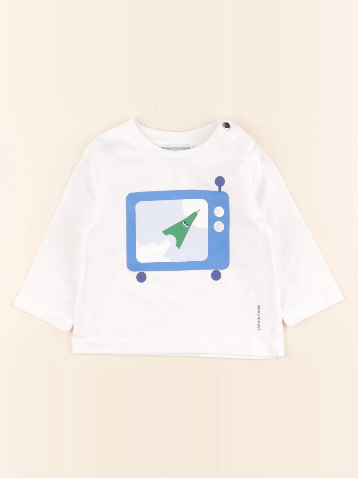Jacadi - tee-shirt blanc, bleu - 6 mois