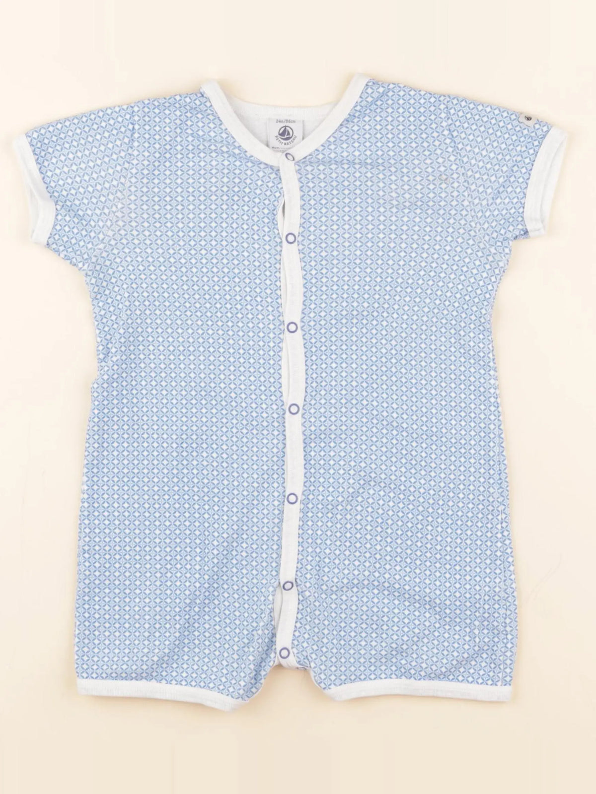 Petit Bateau - pyjama coton bleu - 24 mois