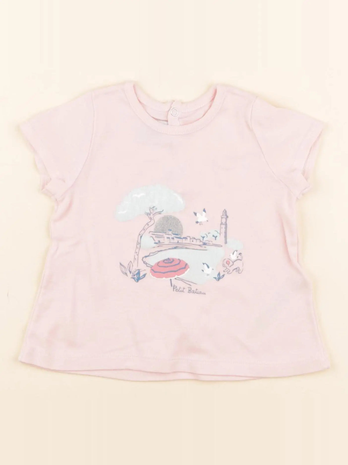 Petit Bateau - tee-shirt rose - 6 mois