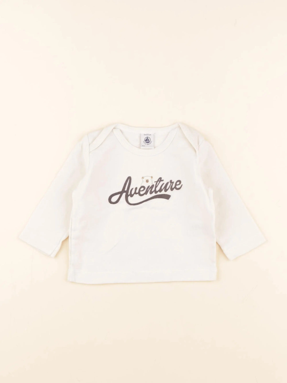 Petit Bateau - tee-shirt beige - 6 mois