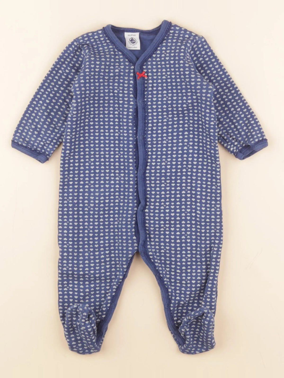 Petit Bateau - pyjama coton bleu - 6 mois