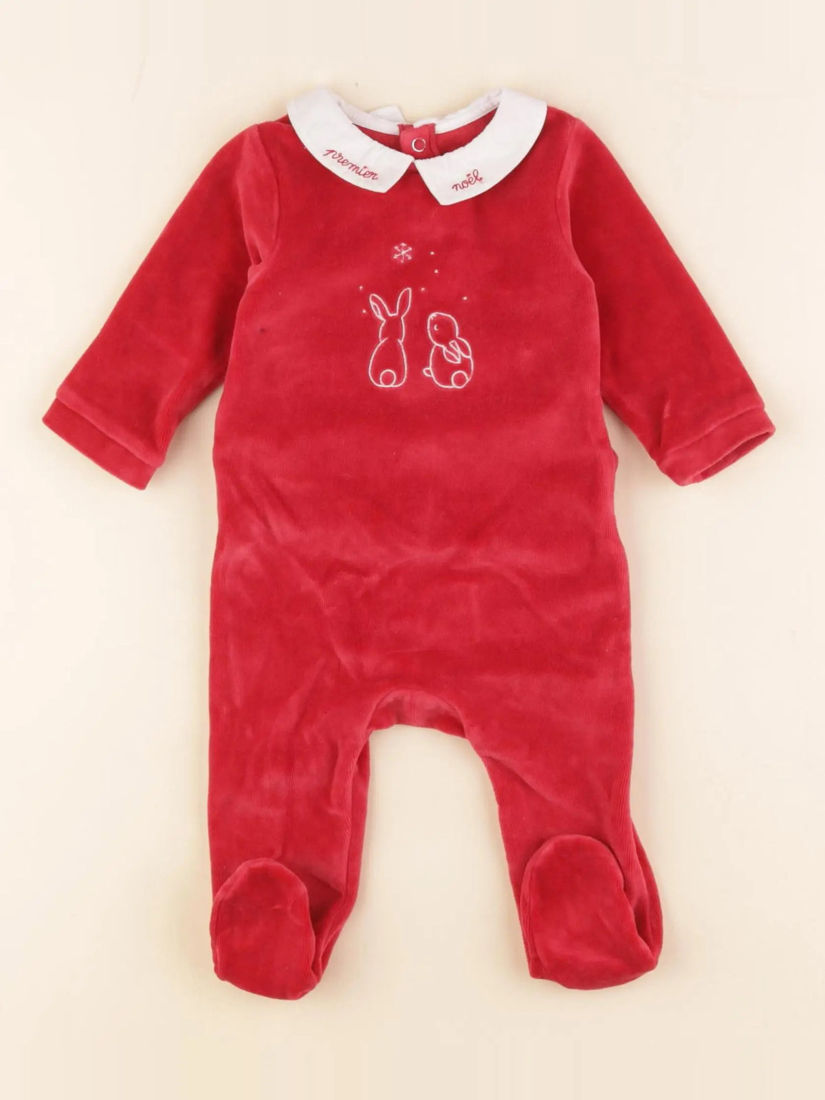 Jacadi - pyjama velours rouge - 3 mois