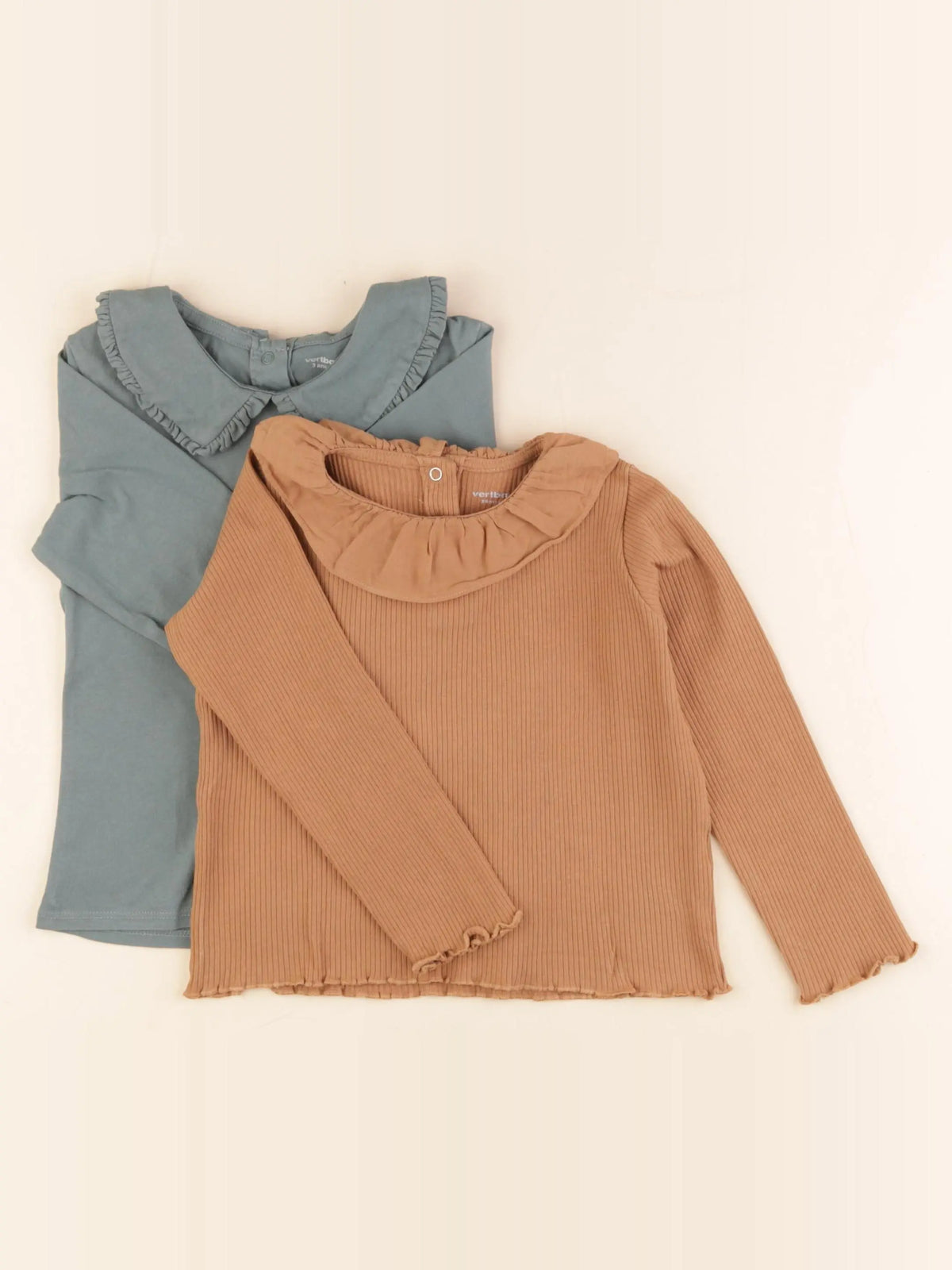 Vertbaudet - lot de 2 tee-shirts marron, vert - 36 mois