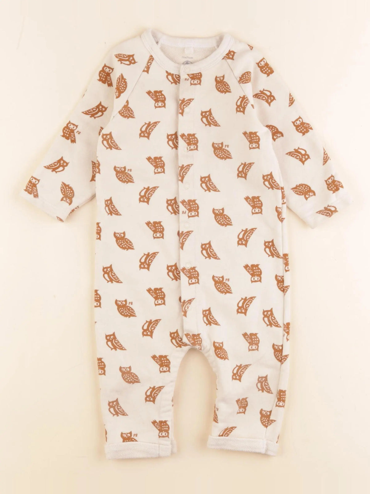 Petit Bateau - pyjama coton beige - 12 mois