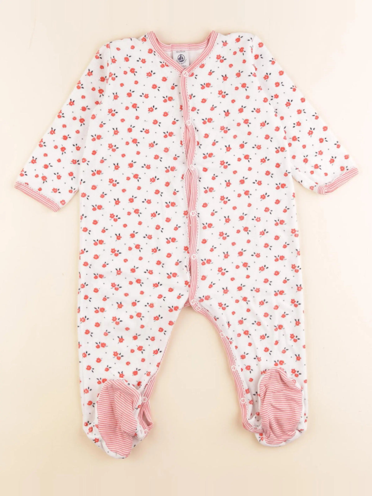Petit Bateau - pyjama velours blanc - 18 mois