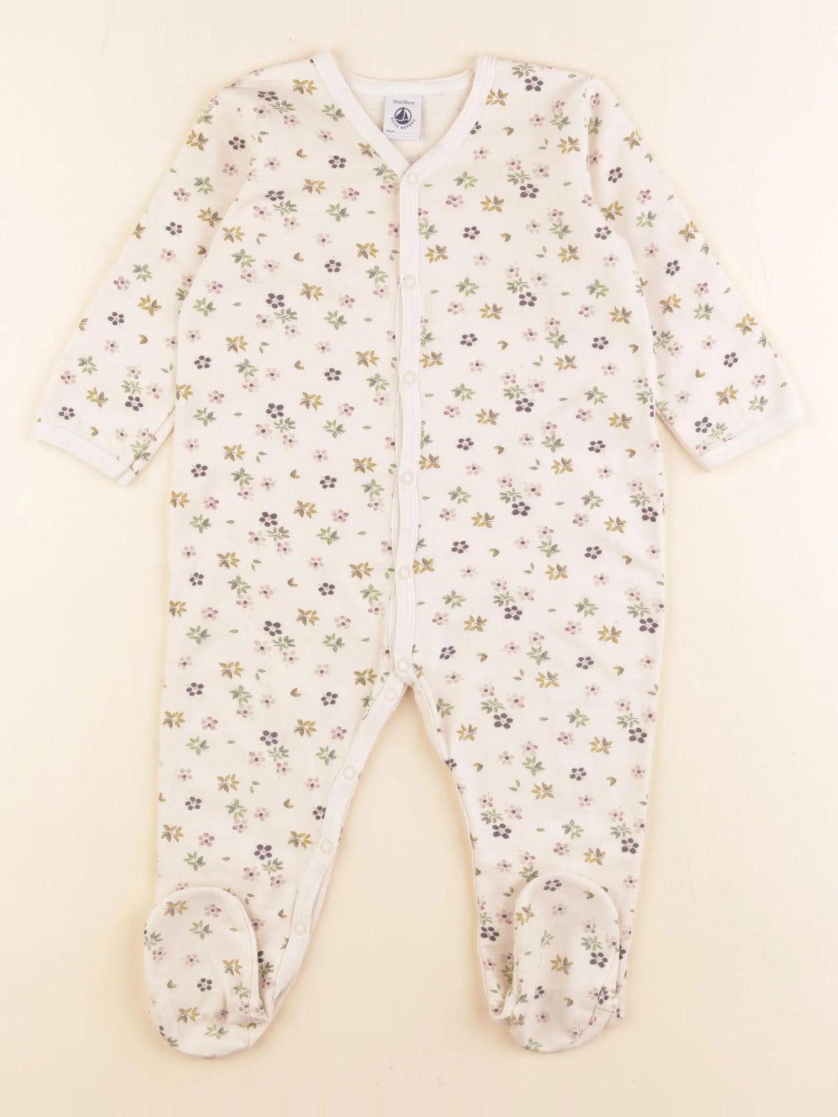 Petit Bateau - pyjama coton beige - 18 mois
