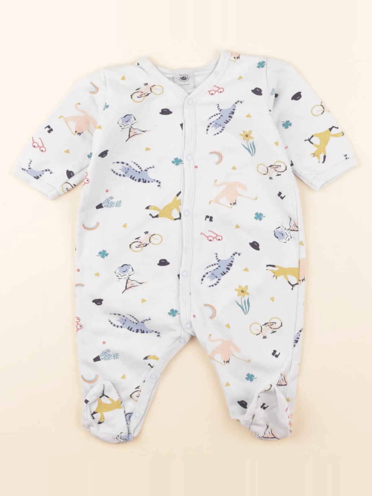 Petit Bateau - pyjama coton bleu - 3 mois