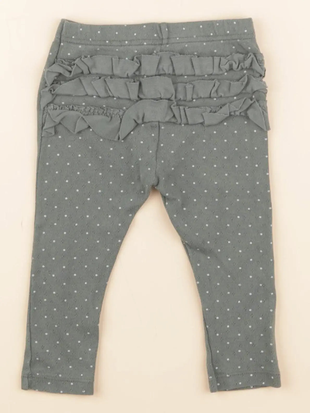 Petit Bateau - legging volants au dos vert - 12 mois