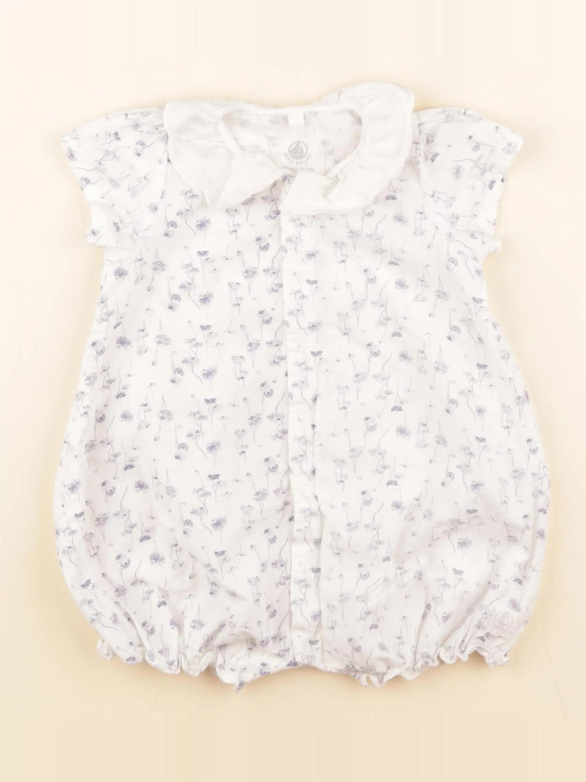 Petit Bateau - combinaison blanc, bleu - 12 mois