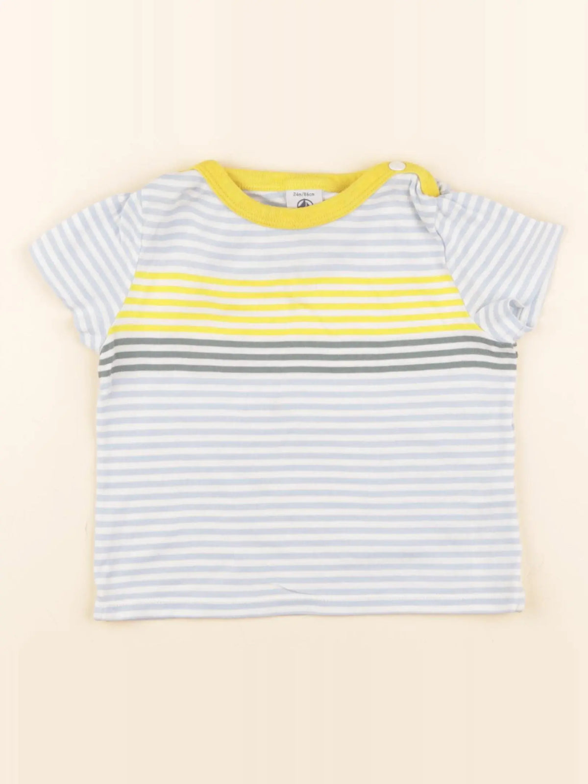 Petit Bateau - tee-shirt bleu, jaune - 2 ans