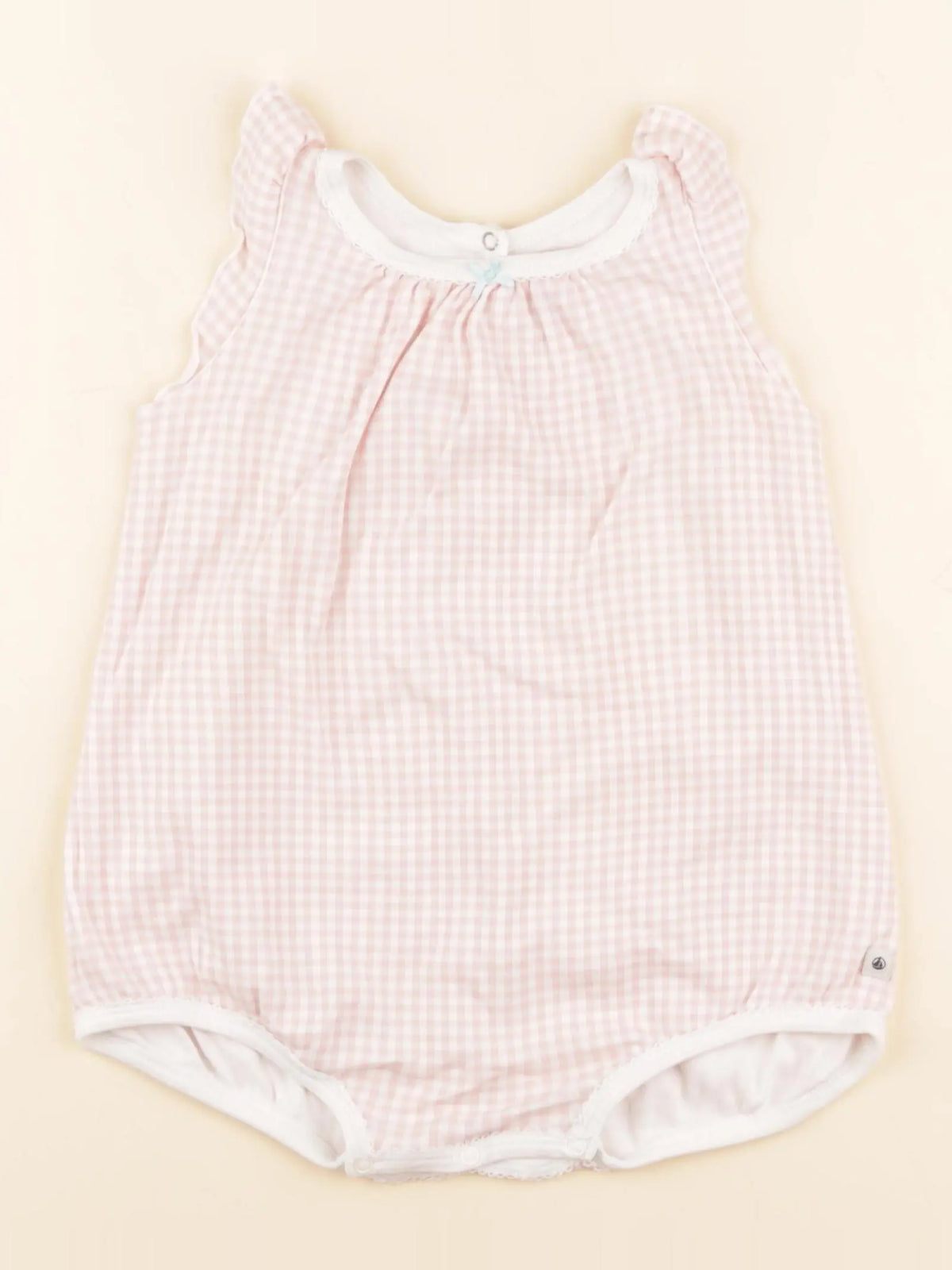 Petit Bateau - pyjama coton blanc, rose - 18 mois