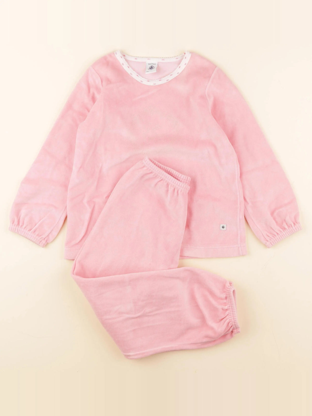 Petit Bateau - pyjama velours rose - 6 ans