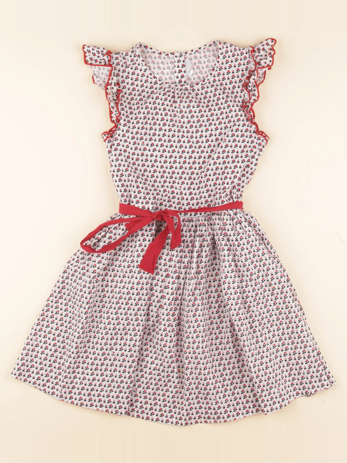 Petit Bateau - robe bleu, rouge - 8 ans