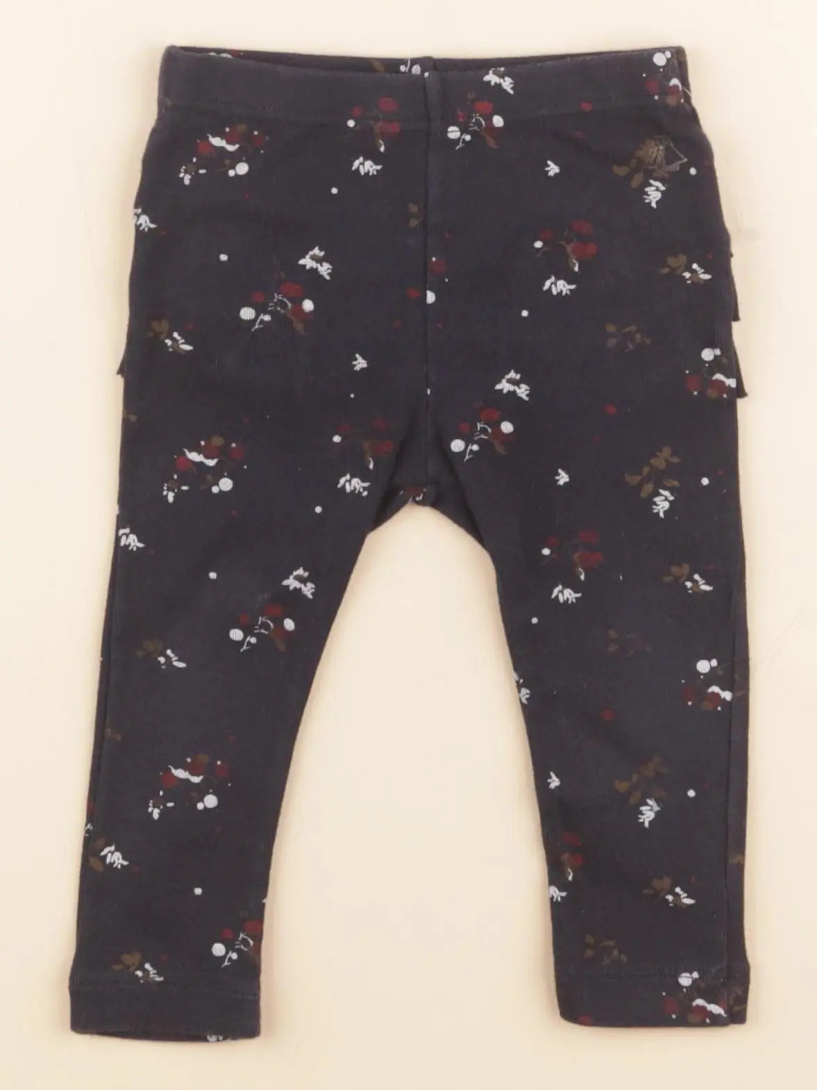 Petit Bateau - legging volants au dos bleu - 12 mois