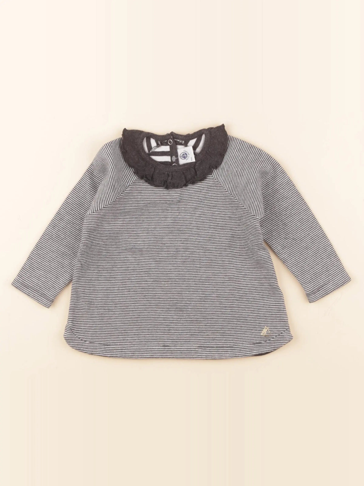 Petit Bateau - tee-shirt blanc, bleu - 18 mois