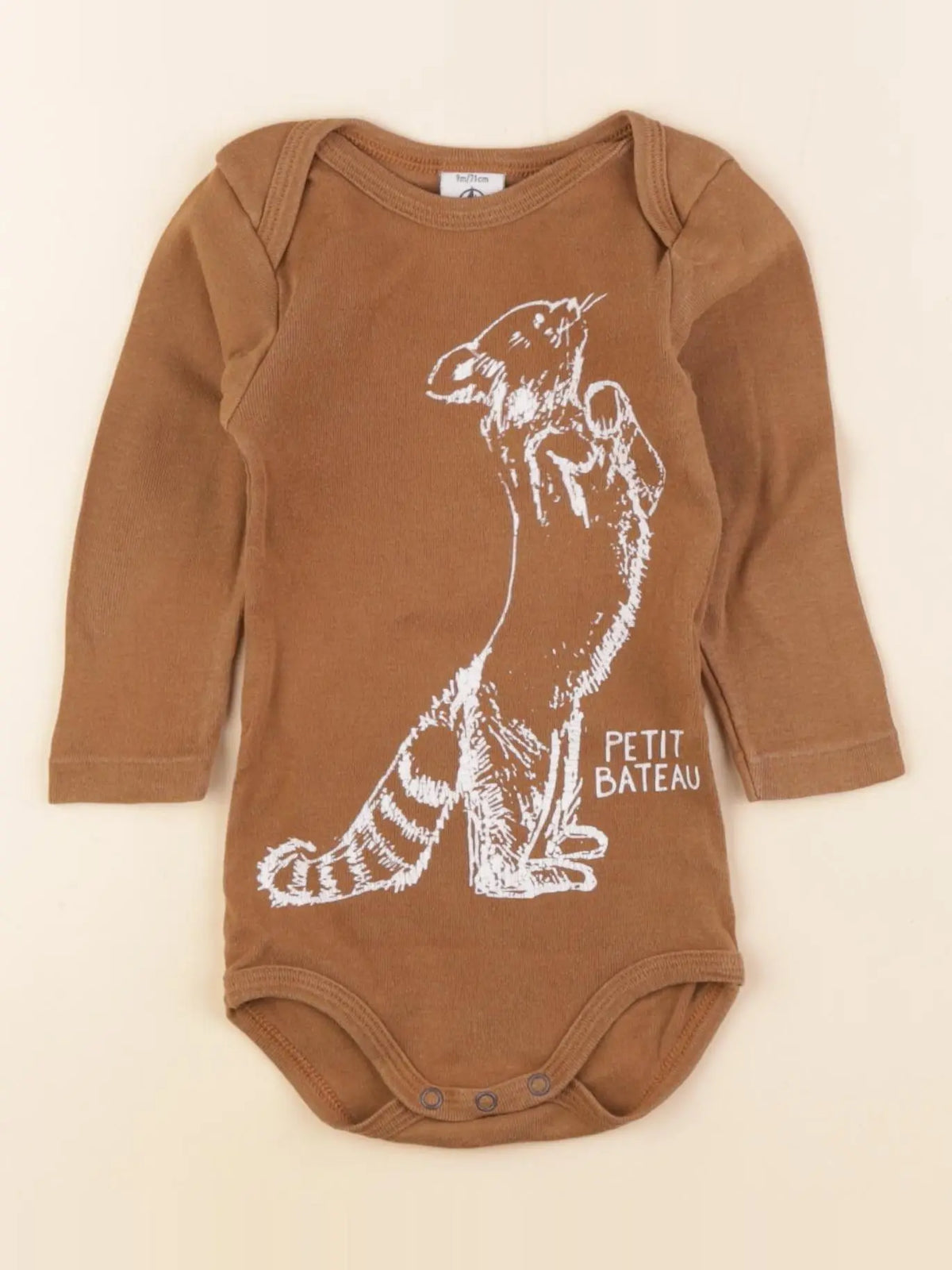 Petit Bateau - body marron - 9 mois