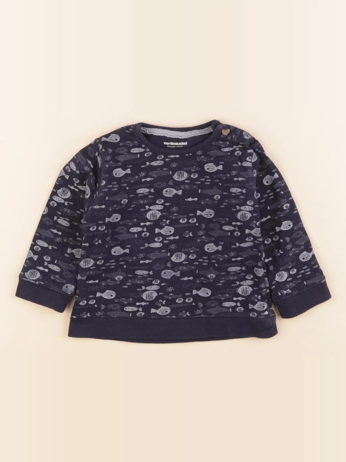Vertbaudet - tee-shirt bleu - 12 mois