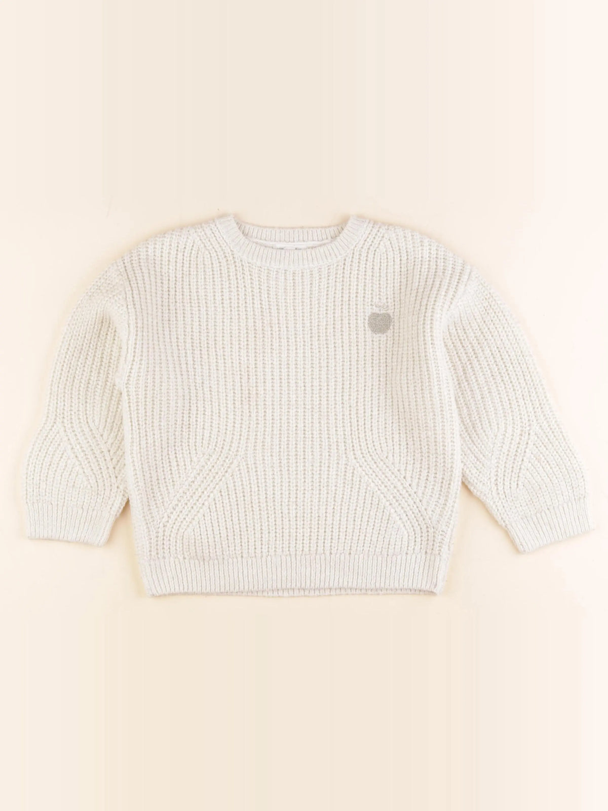 Vertbaudet - pull beige, or - 6 ans